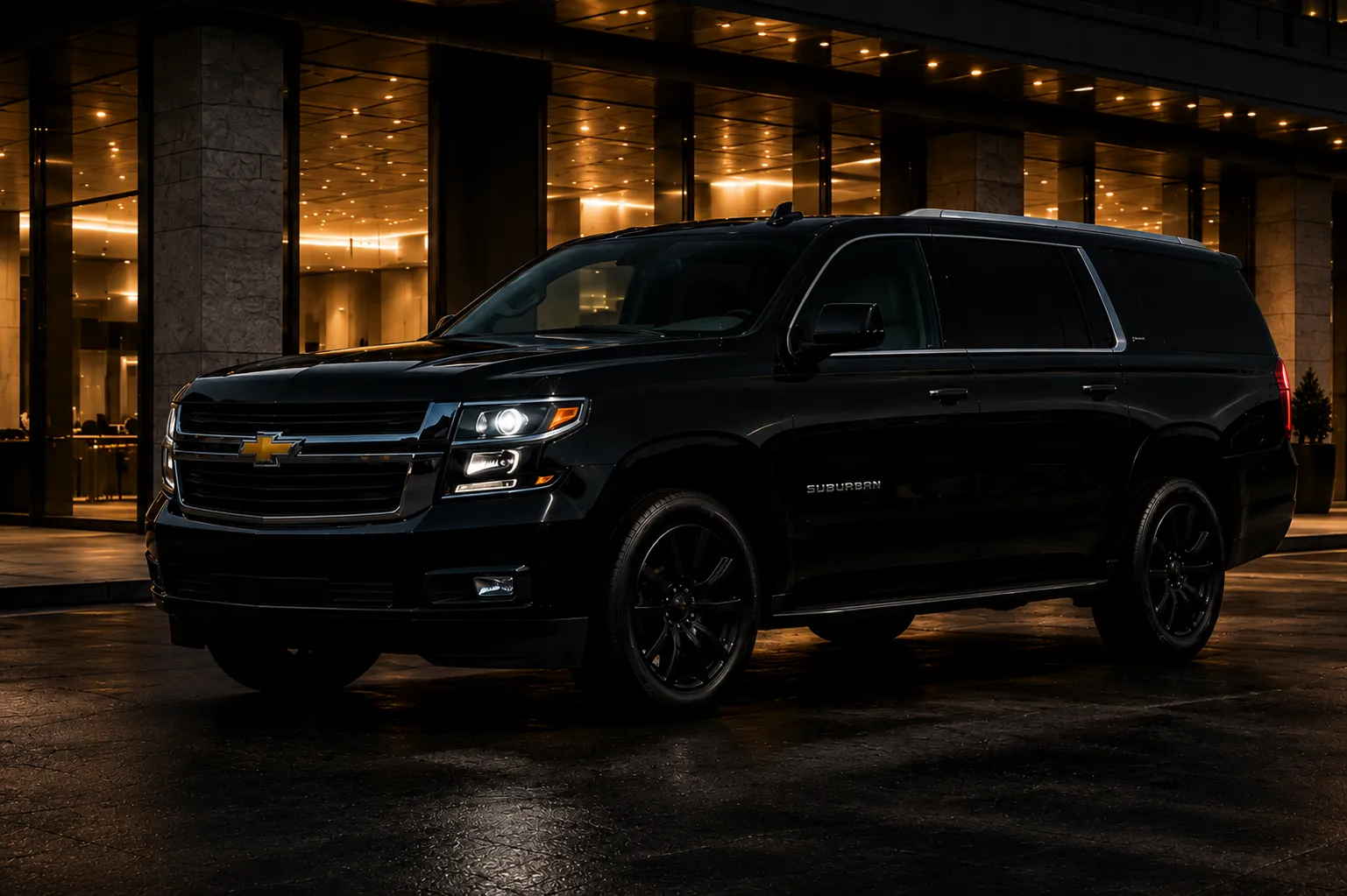 Black-on-black executive luxury SUV