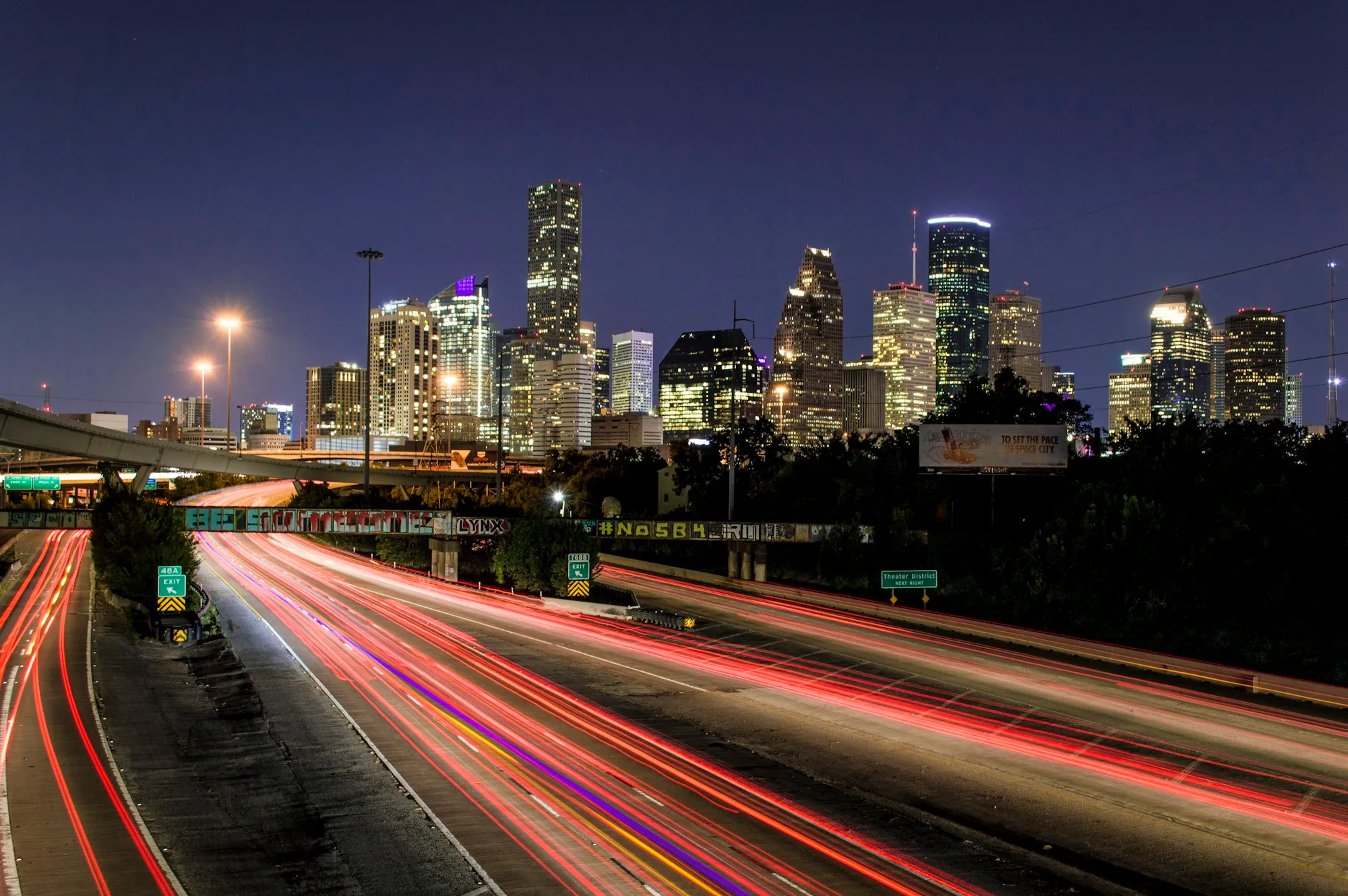 City skyline at night